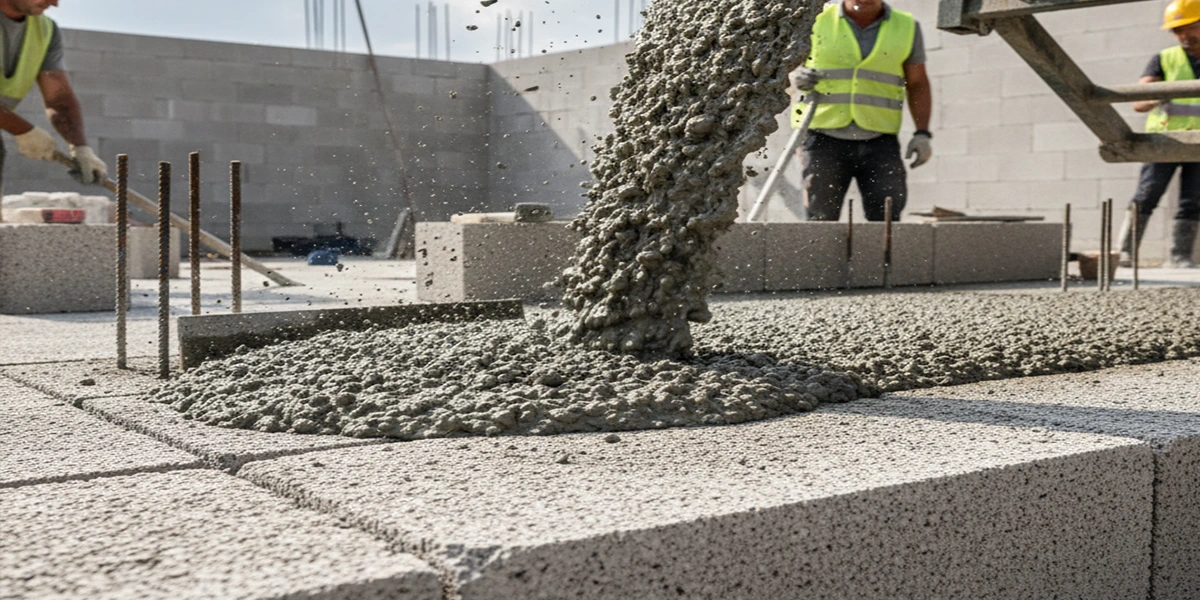 Заливка армопояса по газобетону